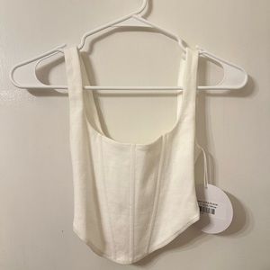 brand new white bustier crop top!